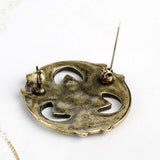 Max Norse Medieval Viking Brooch Shawl Coat Cloak Pin Vintage Jewelry  Gold