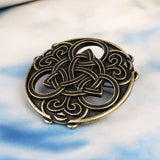 Max Norse Medieval Viking Brooch Shawl Coat Cloak Pin Vintage Jewelry  Gold