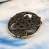 Max Norse Medieval Viking Brooch Shawl Coat Cloak Pin Vintage Jewelry  Gold