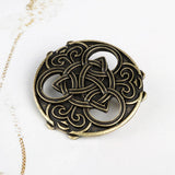 Max Norse Medieval Viking Brooch Shawl Coat Cloak Pin Vintage Jewelry  Gold