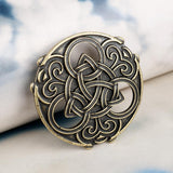 Max Norse Medieval Viking Brooch Shawl Coat Cloak Pin Vintage Jewelry  Gold