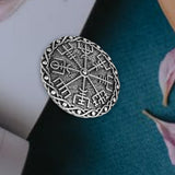 Max Norse Medieval Viking Brooch Shawl Coat Cloak Pin Vintage Jewelry  Silver 2