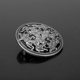 Max Norse Medieval Viking Shield Symbol Brooch Oval Celtic Shawl Sweater Pin 3