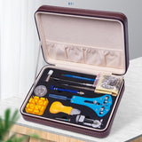 Max 143 Pcs Watch Repair Tool Kit Link Remover Spring Bar Back Case Opener Brown