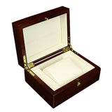 Max Classic Wooden Watch Box Case for 1 Wristwatch PU Leather Cushion