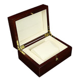 Max Classic Wooden Watch Box Case for 1 Wristwatch PU Leather Cushion