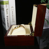 Max Classic Wooden Watch Box Case for 1 Wristwatch PU Leather Cushion