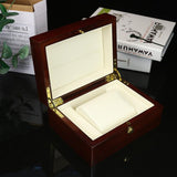 Max Classic Wooden Watch Box Case for 1 Wristwatch PU Leather Cushion