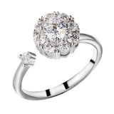 Max Rotating Engagement Wedding Cubic Zirconia Ring For Women Open Adjustable