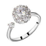 Max Rotating Engagement Wedding Cubic Zirconia Ring For Women Open Adjustable