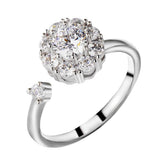 Max Rotating Engagement Wedding Cubic Zirconia Ring For Women Open Adjustable