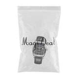 Max Classic Rectangle Dial Leather Band Men Automatic Quartz Watch Black 1