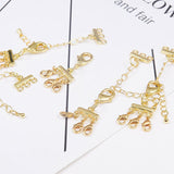 Max 5cm 6 Ring Chain Jewelry Beads Necklace Pendant DIY Craft Making golden