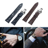 Max Watch Band Deployment Buckle Leather Padded Replacement Strap 18mm Black