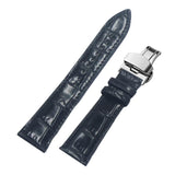 Max Watch Band Deployment Buckle Leather Padded Replacement Strap 18mm Black