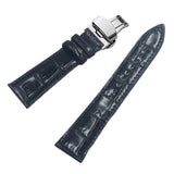 Max Watch Band Deployment Buckle Leather Padded Replacement Strap 18mm Black