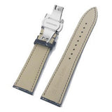 Max Watch Band Deployment Buckle Leather Padded Replacement Strap 18mm Black