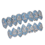 Max 18K Hip Hop Teeth Top and Bottom Grill Set White Gold Set