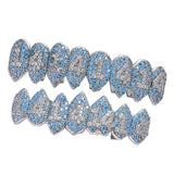 Max 18K Hip Hop Teeth Top and Bottom Grill Set White Gold Set