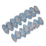 Max 18K Hip Hop Teeth Top and Bottom Grill Set White Gold Set