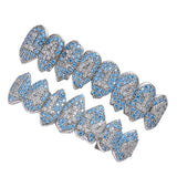 Max 18K Hip Hop Teeth Top and Bottom Grill Set White Gold Set