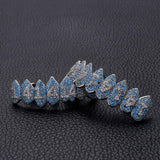 Max 18K Hip Hop Teeth Top and Bottom Grill Set White Gold Set