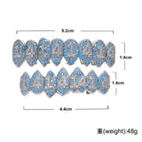Max 18K Hip Hop Teeth Top and Bottom Grill Set White Gold Set