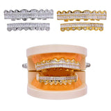 Max 18K Hip Hop Teeth Grill Top and Bottom Grill Set Grill Mouth Teeth Silver