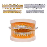 Max 18K Hip Hop Teeth Grill Top and Bottom Grill Set Grill Mouth Teeth Silver