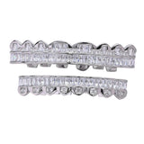 Max 18K Hip Hop Teeth Grill Top and Bottom Grill Set Grill Mouth Teeth Silver