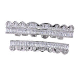 Max 18K Hip Hop Teeth Grill Top and Bottom Grill Set Grill Mouth Teeth Silver