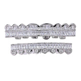 Max 18K Hip Hop Teeth Grill Top and Bottom Grill Set Grill Mouth Teeth Silver