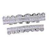 Max 18K Hip Hop Teeth Grill Top and Bottom Grill Set Grill Mouth Teeth Silver