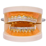 Max 18K Hip Hop Teeth Grill Top and Bottom Grill Set Grill Mouth Teeth Silver