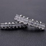 Max 18K Hip Hop Teeth Grill Top and Bottom Grill Set Grill Mouth Teeth Silver