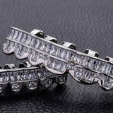 Max 18K Hip Hop Teeth Grill Top and Bottom Grill Set Grill Mouth Teeth Silver