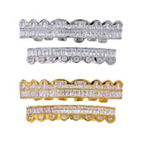 Max 18K Hip Hop Teeth Grill Top and Bottom Grill Set Grill Mouth Teeth Silver