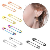 Max Stylish Earrings Punk Safety Pin Earrings Ear Piercing Jewelry Black