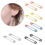 Max Stylish Earrings Punk Safety Pin Earrings Ear Piercing Jewelry Black