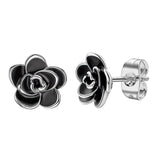 Max Fashon Women Lotus Earring Srainless Steel Ear Stud Jewelry silver