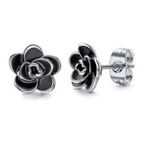 Max Fashon Women Lotus Earring Srainless Steel Ear Stud Jewelry silver