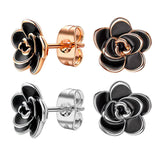 Max Fashon Women Lotus Earring Srainless Steel Ear Stud Jewelry silver