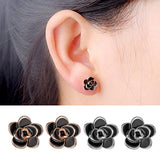 Max Fashon Women Lotus Earring Srainless Steel Ear Stud Jewelry silver