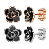 Max Fashon Women Lotus Earring Srainless Steel Ear Stud Jewelry silver