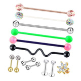 Max 1 Set Nose Lip Tongue Eyebrow Tragus Navel Belly Ring Piercings Jewelry B-13Pcs