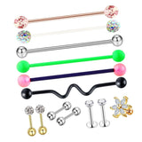 Max 1 Set Nose Lip Tongue Eyebrow Tragus Navel Belly Ring Piercings Jewelry B-13Pcs