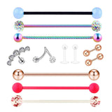 Max 1 Set Nose Lip Tongue Eyebrow Tragus Navel Belly Ring Piercings Jewelry C-12Pcs