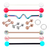 Max 1 Set Nose Lip Tongue Eyebrow Tragus Navel Belly Ring Piercings Jewelry D-14Pcs