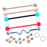 Max 1 Set Nose Lip Tongue Eyebrow Tragus Navel Belly Ring Piercings Jewelry D-14Pcs