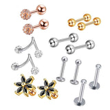 Max 1 Set Nose Lip Tongue Eyebrow Tragus Navel Belly Ring Piercings D